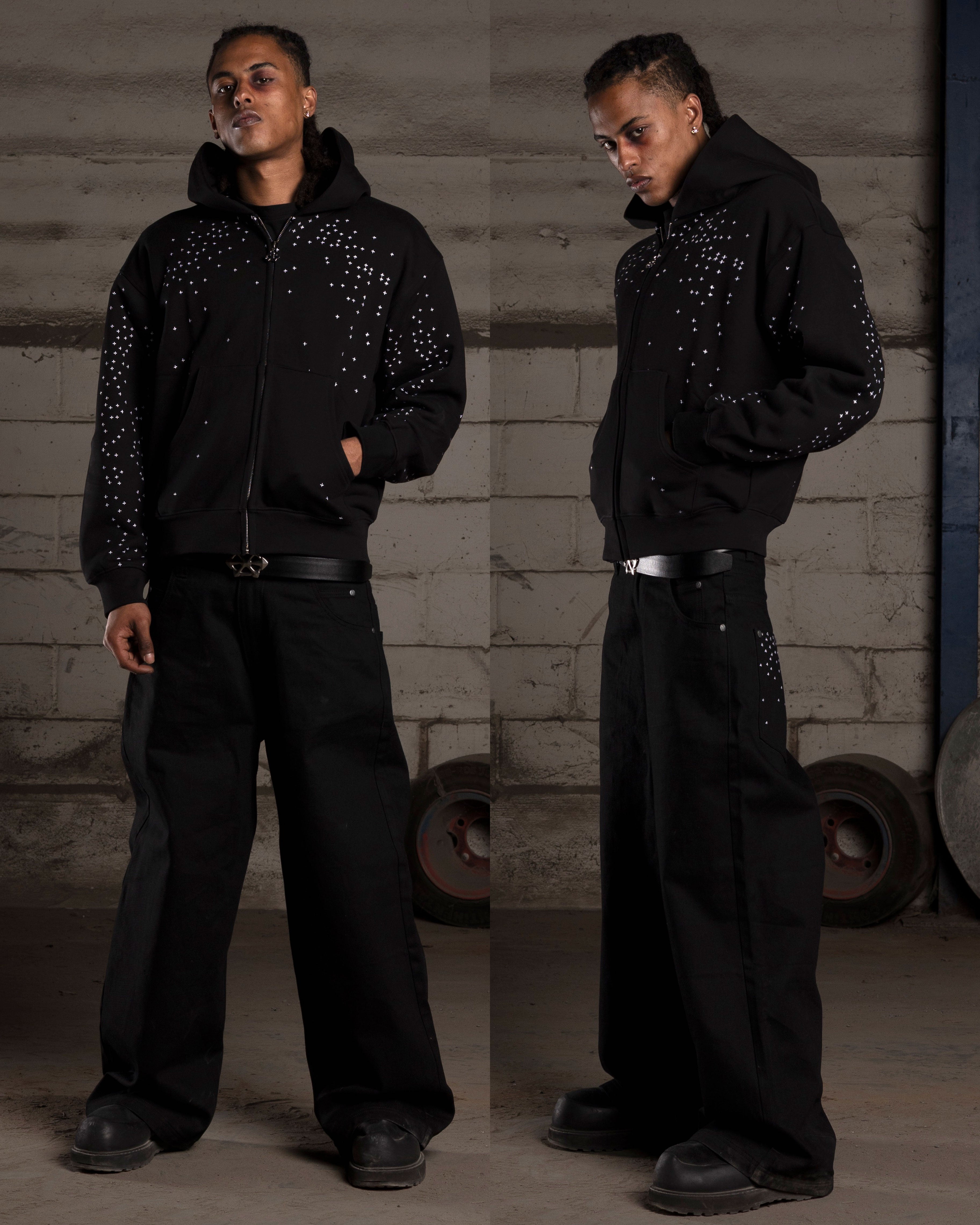 BLACK STARDUST ZIP