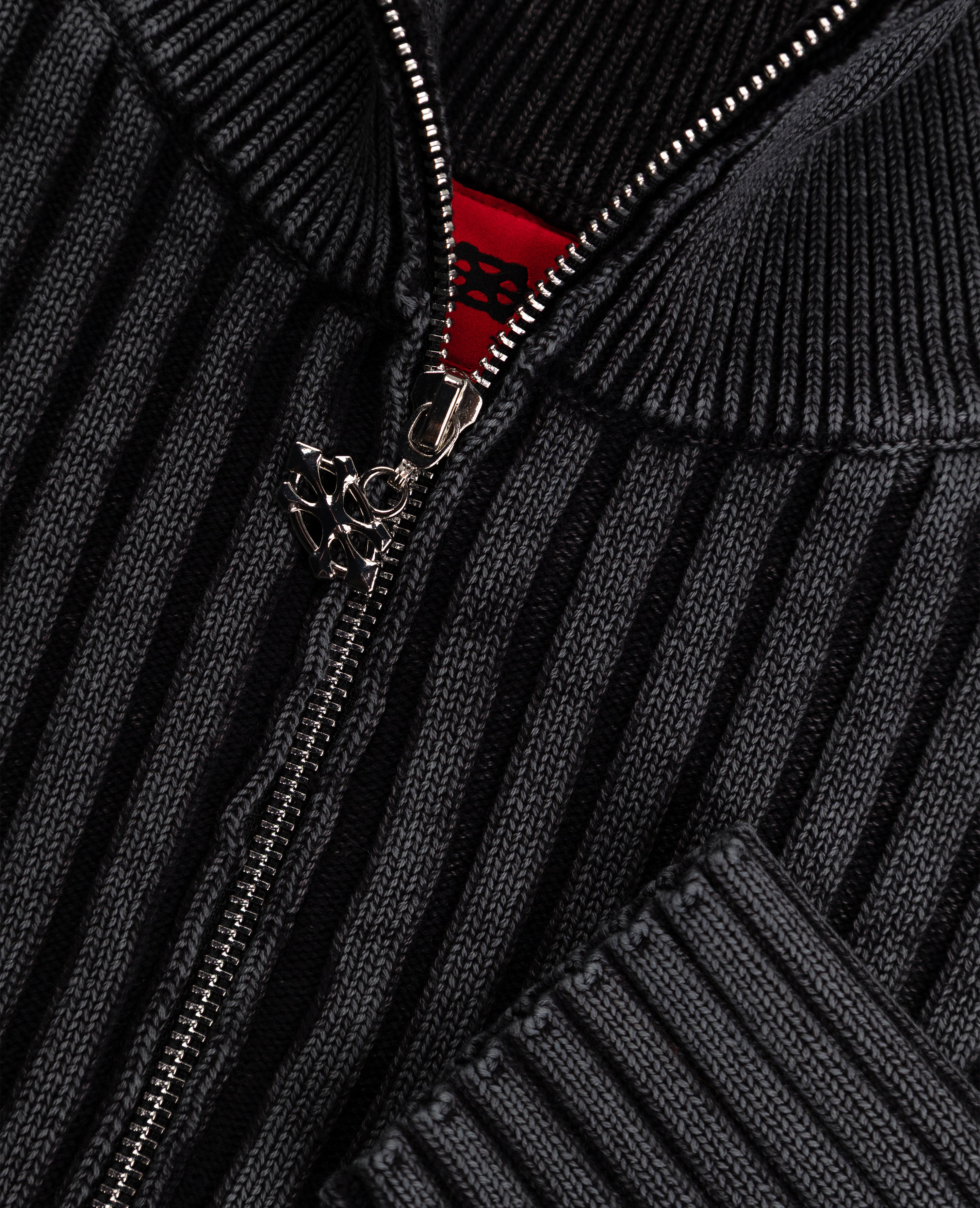 BLACK FITTED RIBBED KNITWEAR