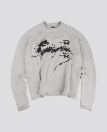 WHITE LOSTBEAST KNITWEAR
