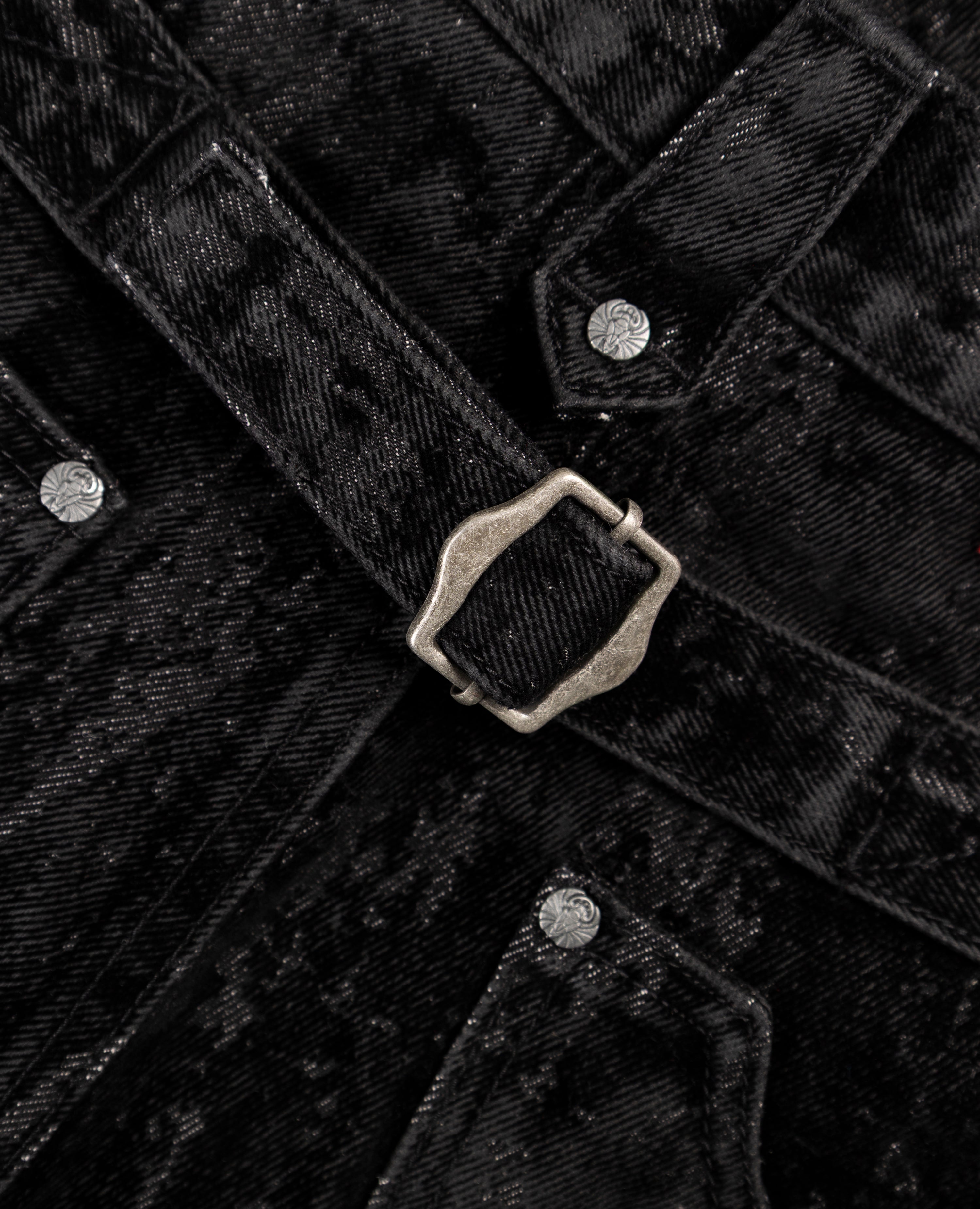 BLACK KNUCKLE BOOTCUT VELVET PANTS