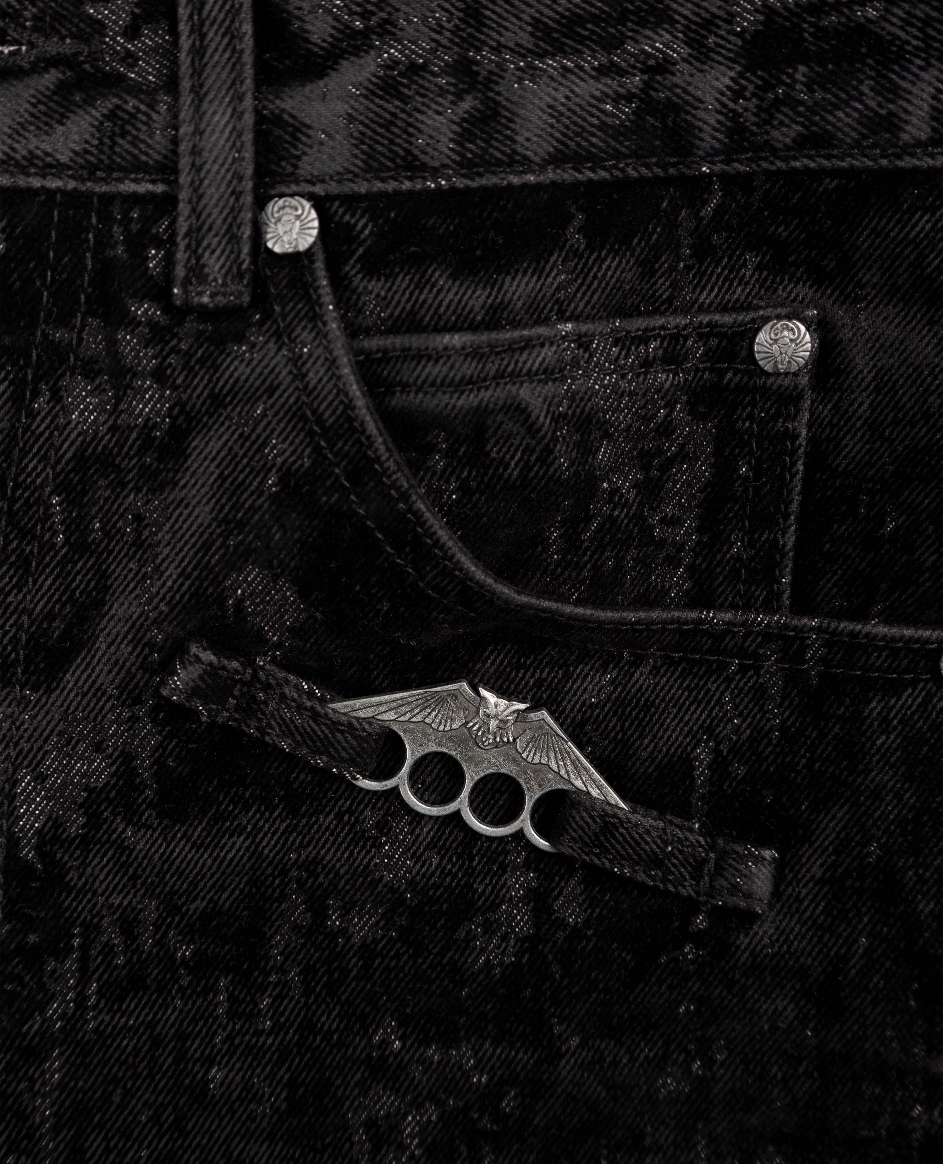 BLACK KNUCKLE BOOTCUT VELVET PANTS