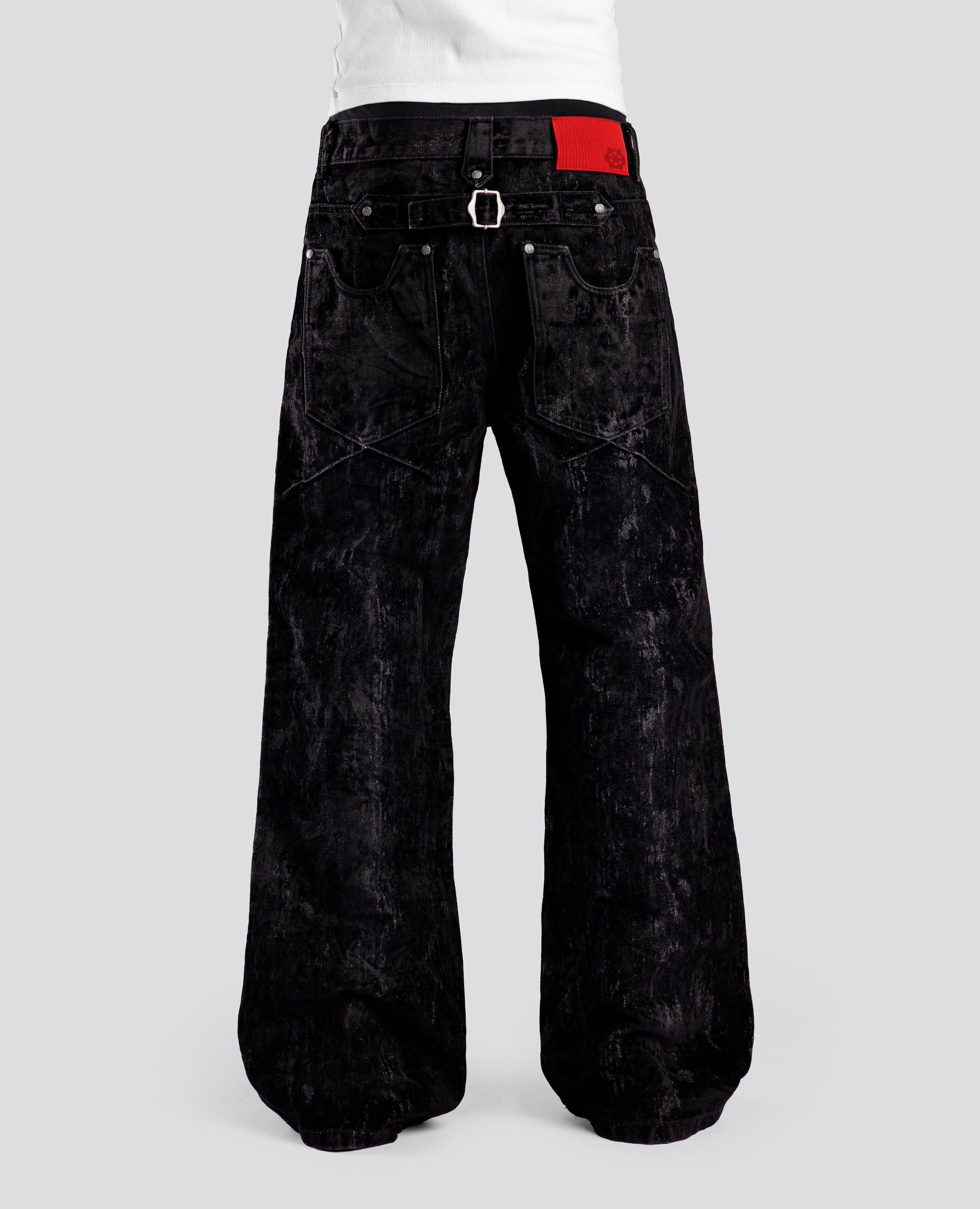 DavrilSupply | BLACK KNUCKLE BOOTCUT VELVET PANTS