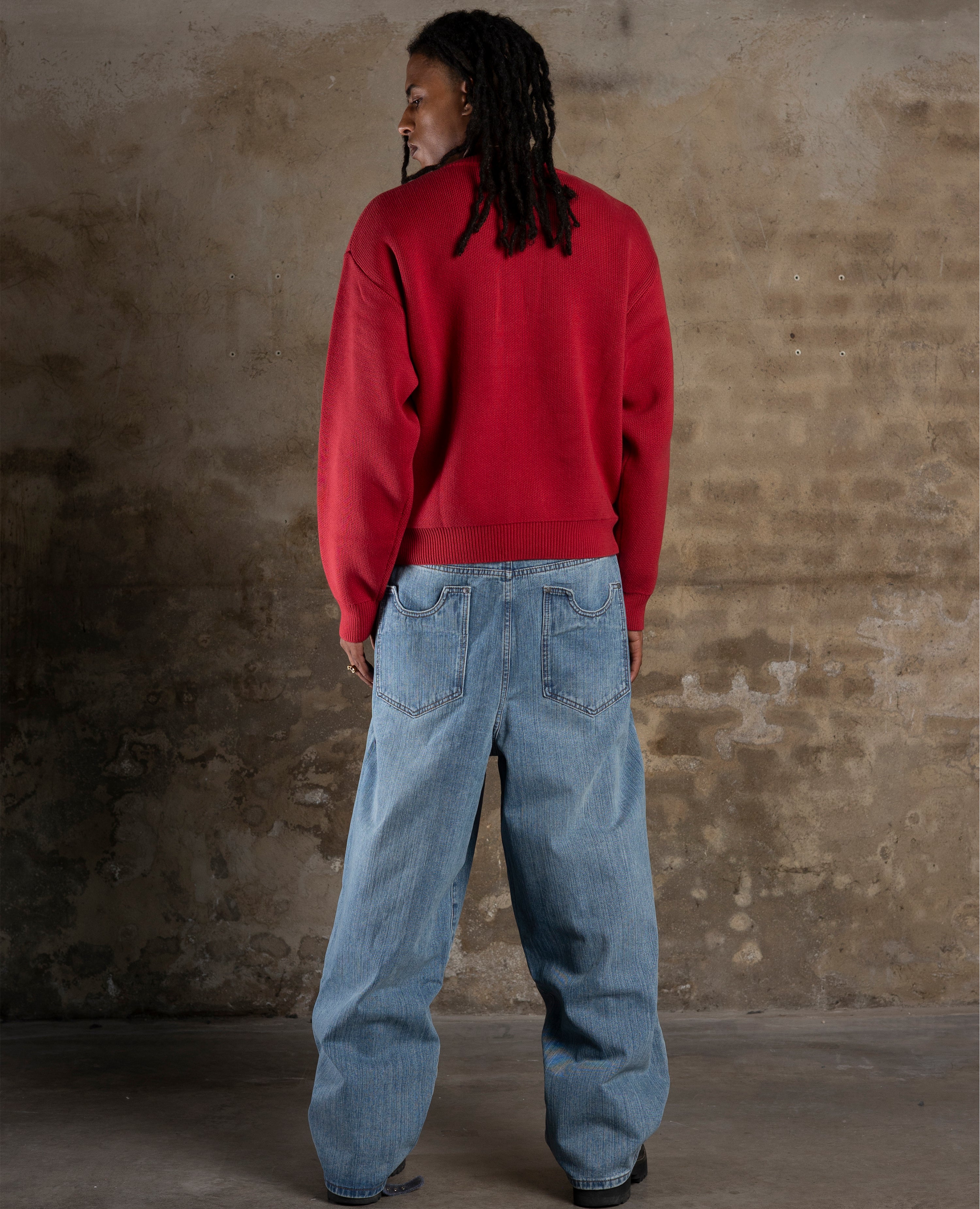 SOLAR-RED BRUTAL KNITWEAR