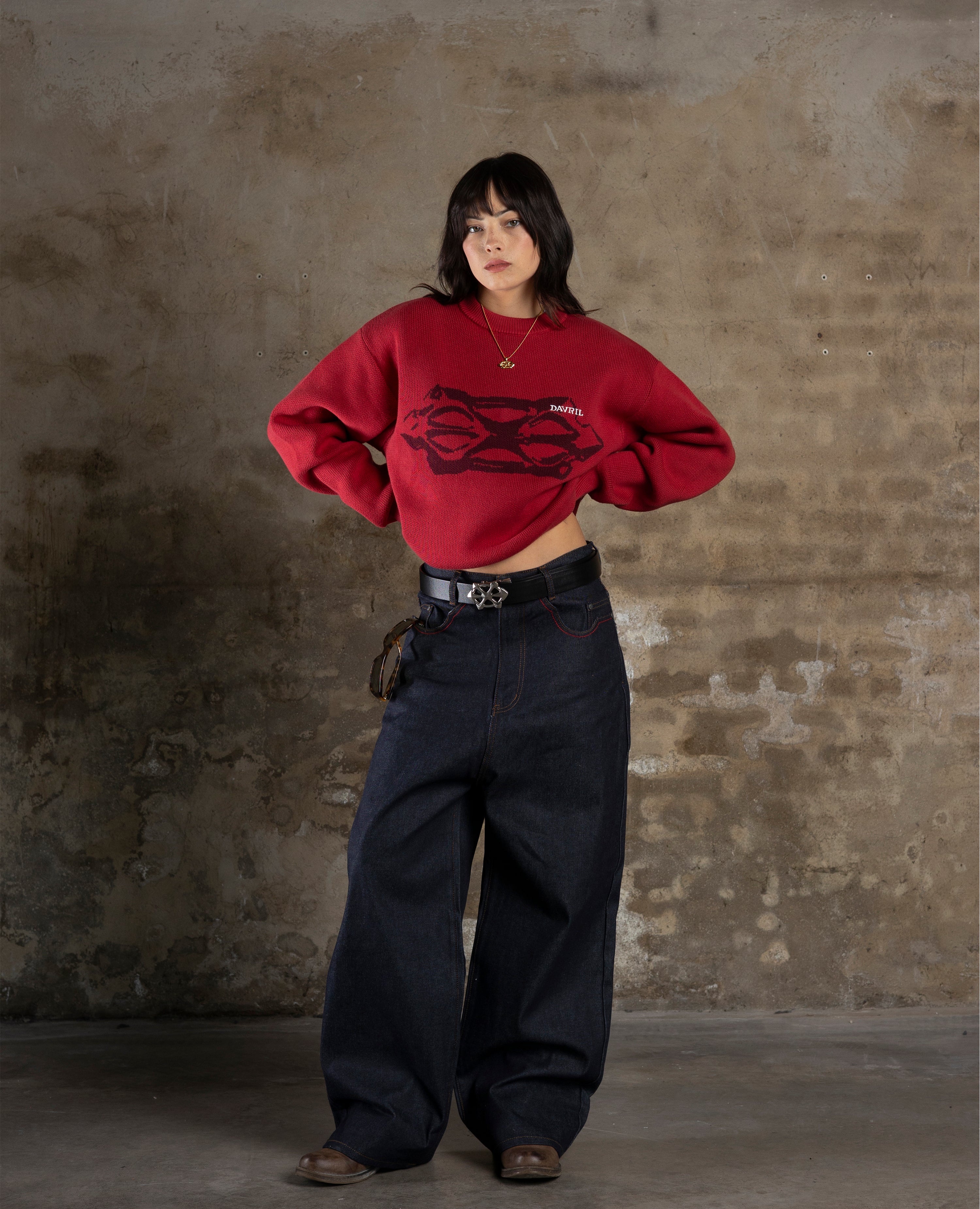 SOLAR-RED BRUTAL KNITWEAR