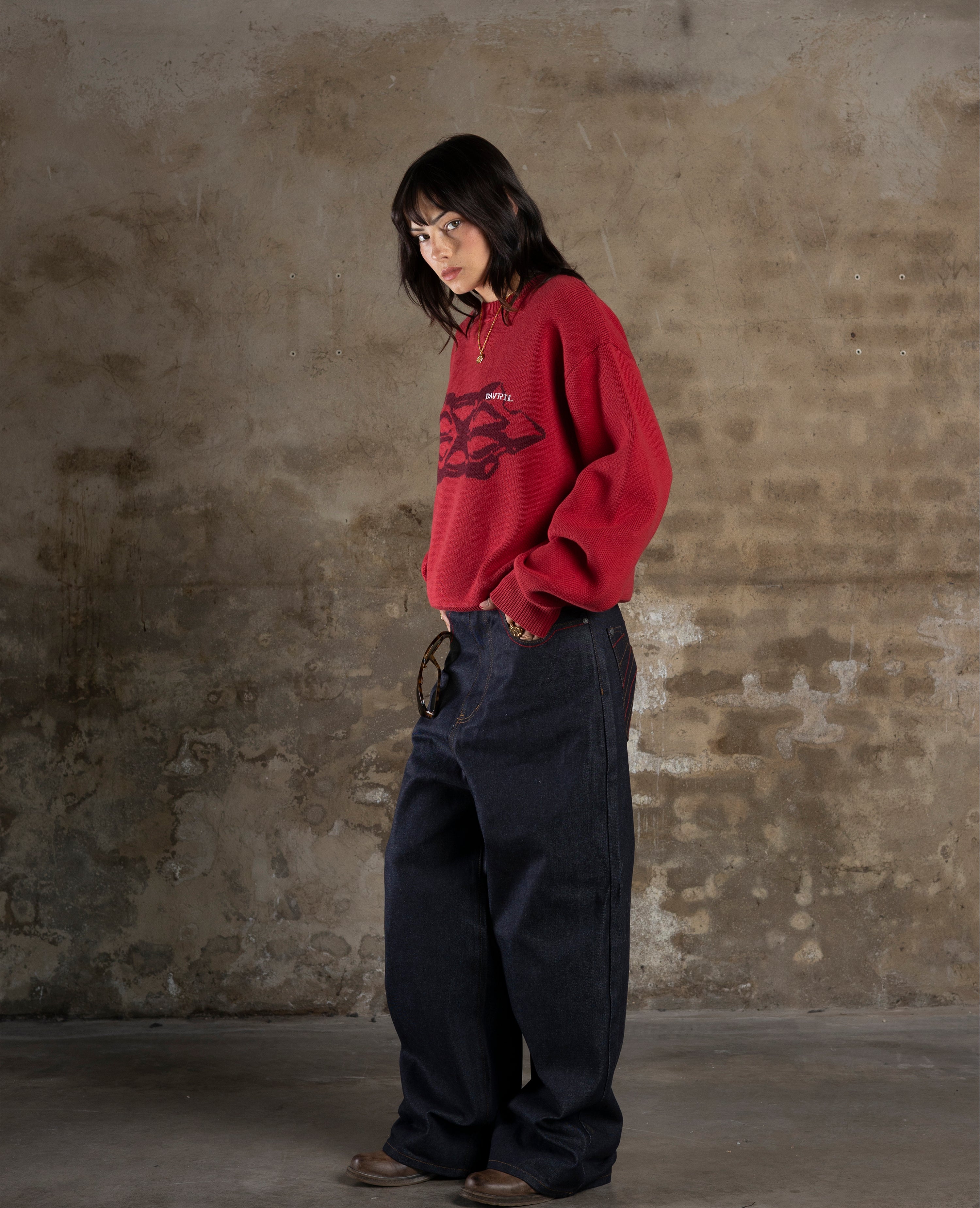 SOLAR-RED BRUTAL KNITWEAR