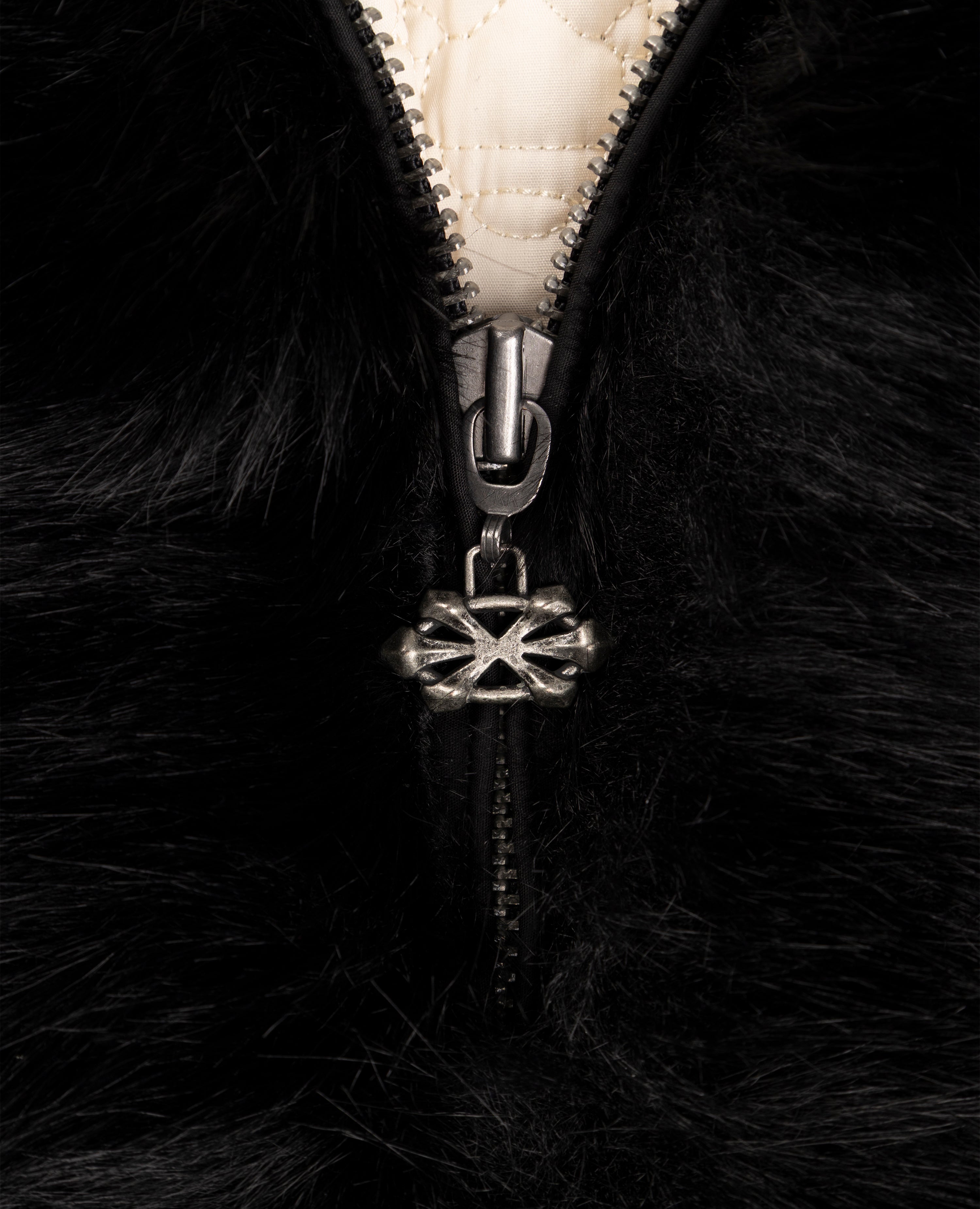 BLACK FAUXFUR JACKET