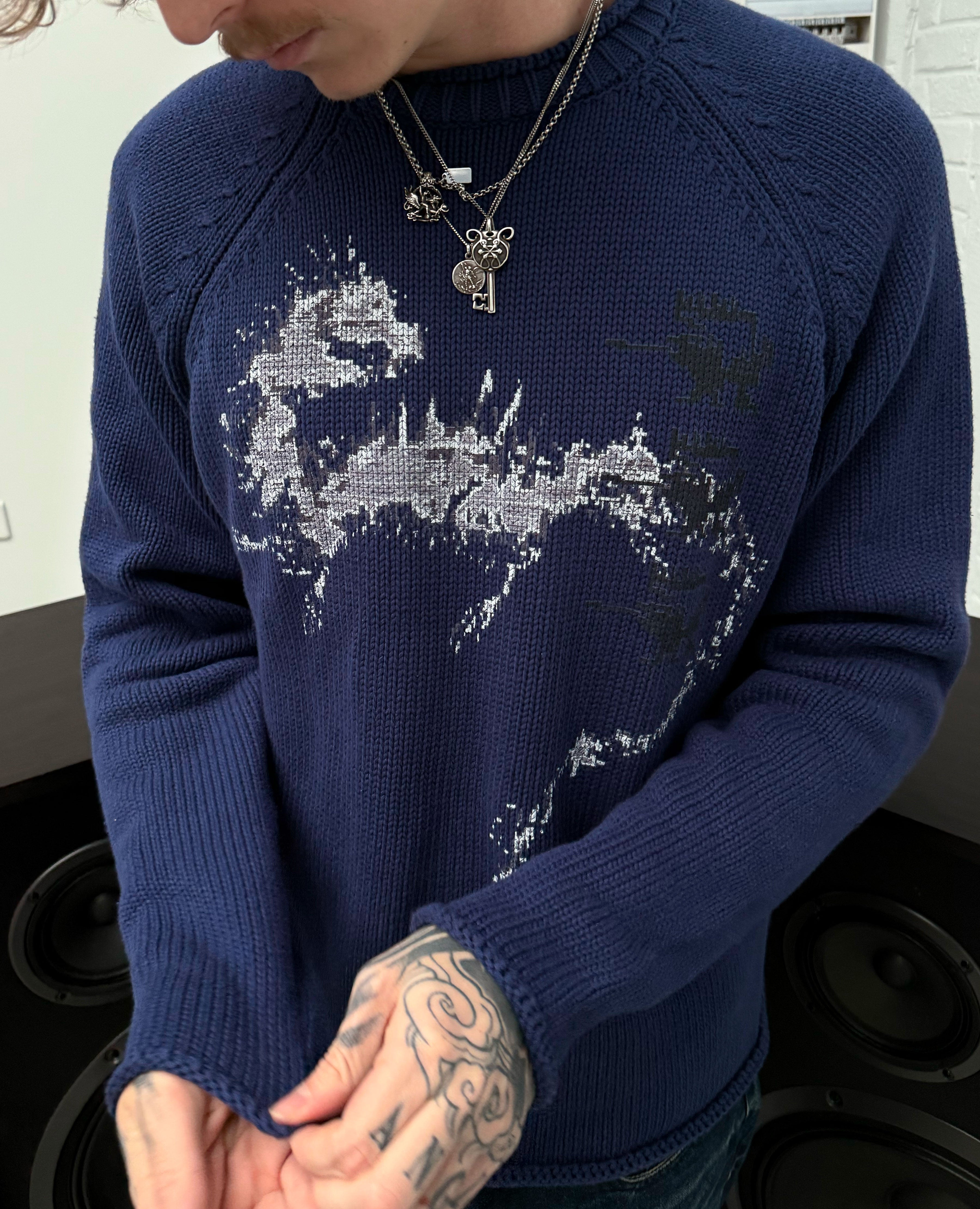 DARKBLUE LOSTBEAST KNITWEAR